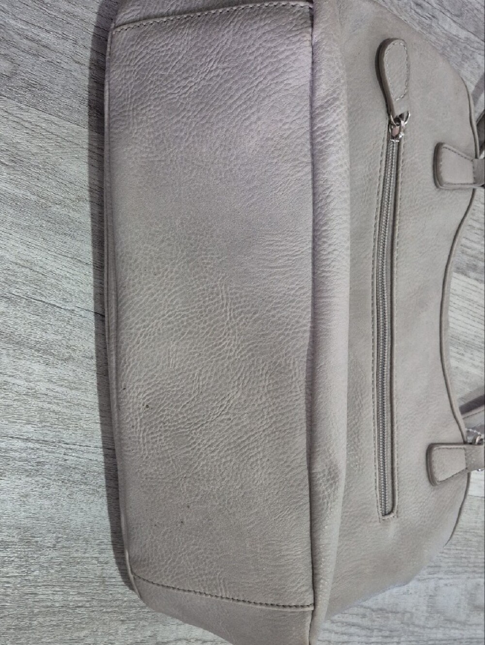 Neutral Gray Shoulder Bag with Front Zip by MultiSac - Picture 5 of 15